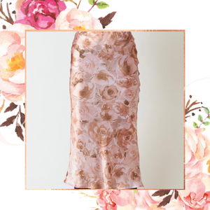 Floral Satin Chic Skirt