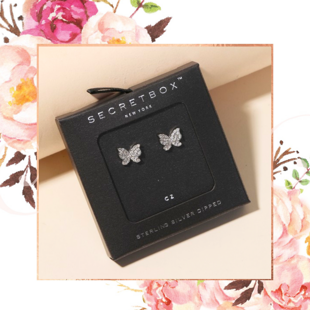 Secret Box Butterfly Stud Earrings