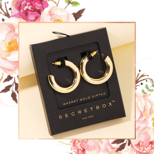 Secret Box Mini Tube Hoop Earrings