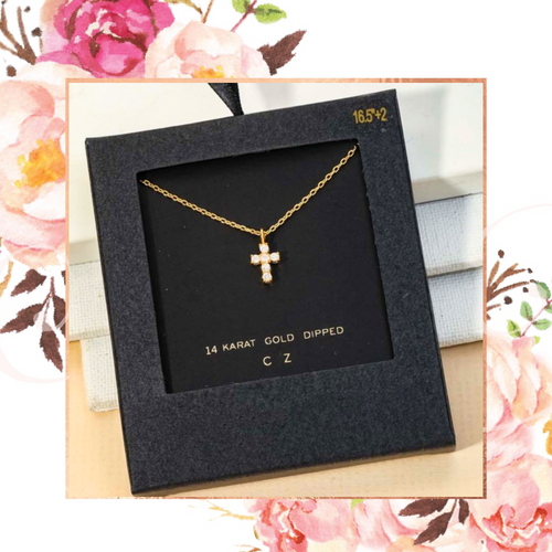 Secret Box Mini Cross Charm Necklace