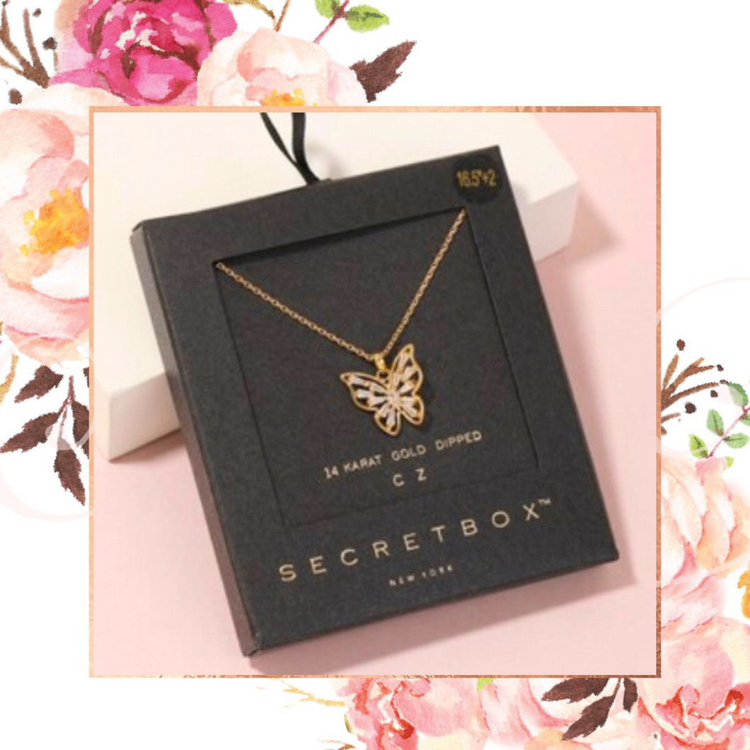 Secret Box Butterfly Pendant Necklace