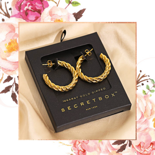 Secret Box Round Twist Hoop Earrings