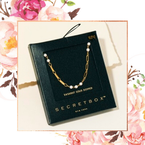 Secret Box Pearl Beads Chain Link Necklace