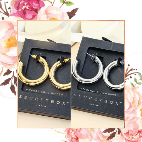 Secret Box Tube Hoop Earrings