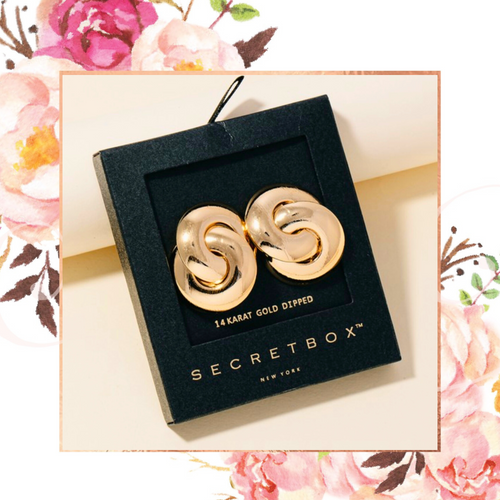 Secret Box Interlinked Hoop Stud Earrings