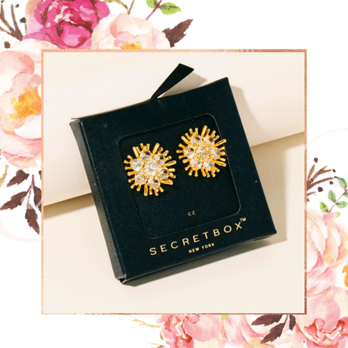 Secret Box Sunburst Stud Earrings