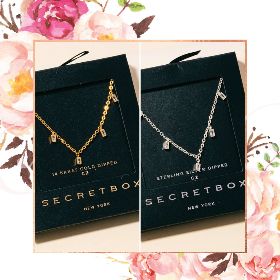 Secret Box Baguette Charms Necklace