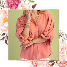 Load image into Gallery viewer, Gathered Balloon Sleeve Blouse