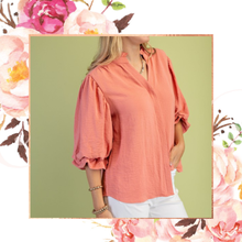 Load image into Gallery viewer, Gathered Balloon Sleeve Blouse