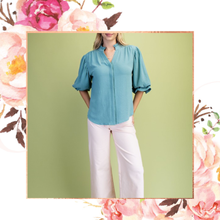 Load image into Gallery viewer, Gathered Balloon Sleeve Blouse