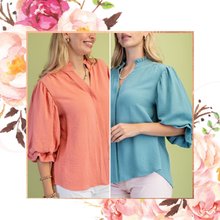 Load image into Gallery viewer, Gathered Balloon Sleeve Blouse