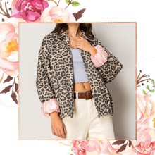 Load image into Gallery viewer, Leopard Denim Jacket