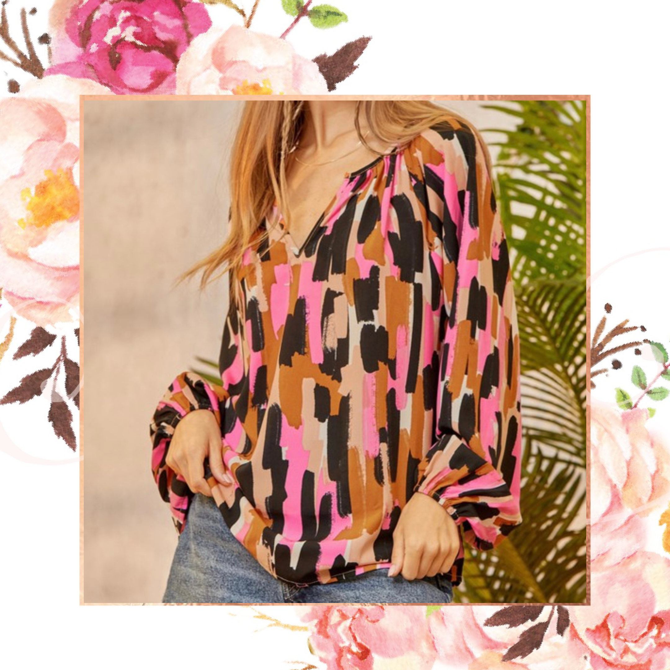 Autumn Pink Pop Blouse