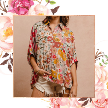Load image into Gallery viewer, Boho Floral Button Down Top