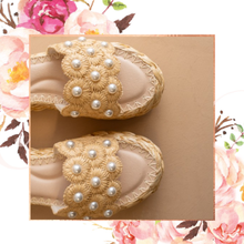 Load image into Gallery viewer, Candice - Floral Raffia Platform Slide