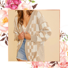 Load image into Gallery viewer, Latte Checker Cardi