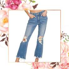 Load image into Gallery viewer, Distressed Knee &amp; Hem Medium Denim