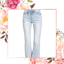 Load image into Gallery viewer, High Rise Straight Raw Hem Cropped Light Denim