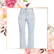 Load image into Gallery viewer, High Rise Straight Raw Hem Cropped Light Denim