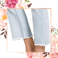 Load image into Gallery viewer, High Rise Straight Raw Hem Cropped Light Denim