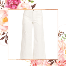 Load image into Gallery viewer, Cropped Wide Leg White Denim