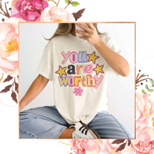 Load image into Gallery viewer, You Are Worthy Oversized Graphic Tee