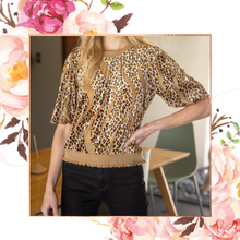 Load image into Gallery viewer, Leopard Velvet Burn-Out Rib Banded Top