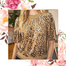 Load image into Gallery viewer, Leopard Velvet Burn-Out Rib Banded Top