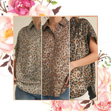Load image into Gallery viewer, Shimmer Me Wild Button Down Blouse