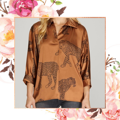 Satin Cheetah Top