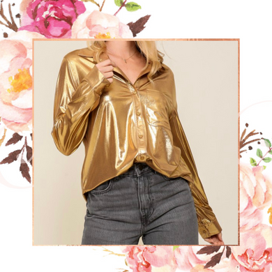 Gold Foiled Button Down