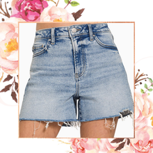 Load image into Gallery viewer, Distressed Hem Denim Shorts