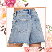 Load image into Gallery viewer, Distressed Hem Denim Shorts