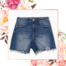 Load image into Gallery viewer, Distressed Hem Denim Shorts