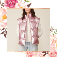 Load image into Gallery viewer, Metallic Pink Puffer Vest