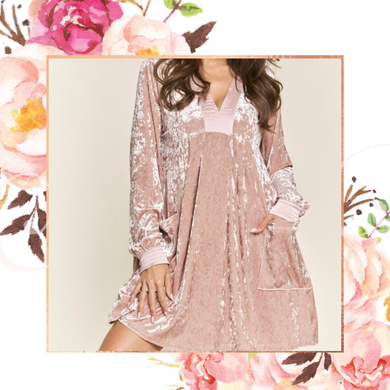 Pink Champagne Velvet Dress