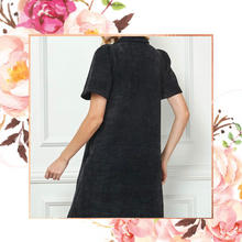 Load image into Gallery viewer, Black Chenille Collared Dress