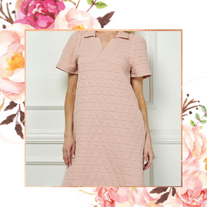 Blush Quilted Collared Dress