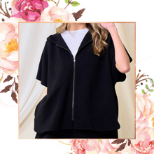 Load image into Gallery viewer, Black Hooded Textured Jacket
