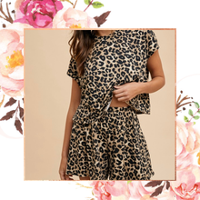 Load image into Gallery viewer, Soft Touch Leopard Flare Shorts Set