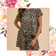 Load image into Gallery viewer, Soft Touch Leopard Flare Shorts Set