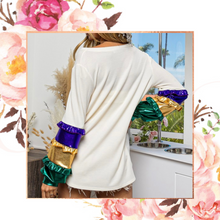 Load image into Gallery viewer, Mardi Foil Ruffle Sleeve Top