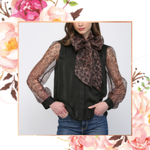 Load image into Gallery viewer, Bow-utiful in Leopard Blouse