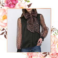 Load image into Gallery viewer, Bow-utiful in Leopard Blouse