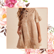 Load image into Gallery viewer, Fawn Print Denim Dress
