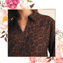 Load image into Gallery viewer, Scalloped Suede Leopard Top