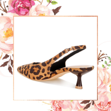 Load image into Gallery viewer, Leopard Slingback Kitten Heels