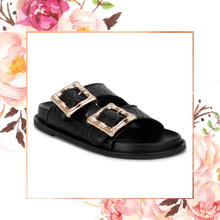 Load image into Gallery viewer, Chunky Woven Double Buckle Sandals