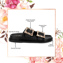 Load image into Gallery viewer, Chunky Woven Double Buckle Sandals
