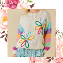Load image into Gallery viewer, Tinsel &amp; Twirl Flower Power Sweater
